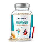 NUTRI & CO Biotine Cheveux avec Kératine Brevetée + Vitamine B8 - Accélère la Pousse des Cheveux & des Ongles - Complément Alimentaire pour Cheveux - 60 gélules Vegan Fabriqué en France