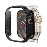 BERSEM 2 Pièces Coque de Protection Rigide avec Protection D'écran en Verre Trempé Compatible avec Apple Watch Ultra 2 (2023) / Ultra 49mm, Protection Complète, Haute Transparence, (Noir Mat)