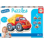 Puzzle - 5 pièces - Bébé dès 2 ans - Camion - Tracteur - Bus - Moto - Educa