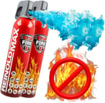 ReinoldMax Compact Fire Extinguisher - ALL IN ONE - for Home, Car, Camping, Caravan Kitchen, Campervan, Gas BBQ - Aerosol ALL in 1 Fire Extinguisher 2 x 750ml Suitable for ALL FIRES