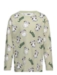 Top Ls Aop Dog Tops T-shirts Long-sleeved T-shirts Green Lindex