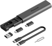 Spaceline - Kit Multi Adaptateurs 7 en 1 câble USB 60 W vers USB-C/USB-A/Micro USB/Lightning - avec emplacements Carte Nano SIM et Micro SD