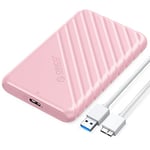 ORICO Boitier Disque Dur 2.5'', USB 3.0 Boitier Externe Disque 5Gbps pour SATA HDD et SSD de 2,5'' et 7/9.5 mm, accélération UASP, Trim, sans Outils(Rose)