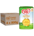 Cow & Gate Comfort Baby Milk Powder Formula, from Birth, 800 g (Pack of 4)