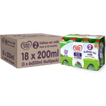 18 x 200ml Cow & Gate 2 Follow-On Milk From 6 Months Multipack