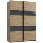 Armoire 2 Portes Coulissantes avec Penderie - L135 cm - Calicosy