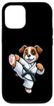 Coque pour iPhone 12/12 Pro Dessin animé Boxer Chien Arts Martiaux Kick