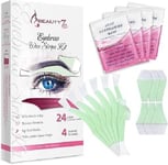 Beauty7 Wax Strips for Face, Eyebrow Shaper Pre-cut, 24pcs Waxing Strips with 4