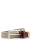 BOSS Mens Clorio Sz30 Woven belt with leather facings