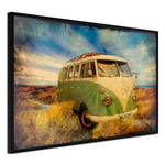 Plakat - Retro Bus - 90 x 60 cm - Sort ramme