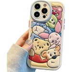 IC Kompatibelt med iPhone 12 Pro Sött Skal, Kawaii Telefonskal TPU Läder Phone Zoo Präglad Cartoon Skal för iPhone 12 Pro