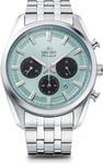 Men's Solar Chronograph Watch 40mm Sky Blue Dial Steel Strap RA-TX0304L10B