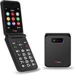 TTfone TT760 Flip 4G Big Button Mobile Phone for the Elderly with Emergency Assistance button Unlocked Basic Mobile Phone (Black, with USB Cable)