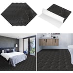 Swanew - Autocollant de Carrelage de Salle de Bain étanche pour Mur Amovible pvc Autocollant de Sol en Marbre Noir Auto-adhésif,22pcs ,2m²