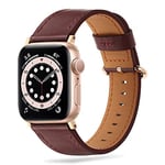 Tasikar Bracelet Compatible pour Bracelet Apple Watch 38mm 40mm 41mm, Cuir véritable Bande de Remplacement Compatible avec iWatch SE Série 9 8 7 6 5 4 3 (Vin Rouge + Adaptateur Rose Or)