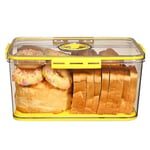 Bread Bin,Bread Bins for Kitchen,Bread Box with Airtight Lid,Bread Storage,Corner Large Bread Bin,Time Recording Bread Container for Homemade Bread,Bagel,Cookies,Bakery Loaf,Fruit,Vegetables (Yellow)