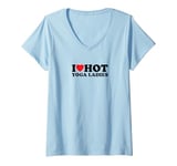 Womens I Love Hot Yoga Ladies | Funny Outfit | V-Neck T-Shirt