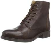 PIECES Psibi Leather Short Boot Cognac, Bottines sans doublure intérieure femmes - Marron - Marron (cognac), 36 EU