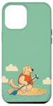 Coque pour iPhone 14 Pro Max Planche de stand up paddle en forme de chien mignon