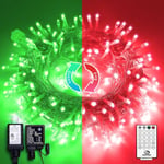 66ft 200 LED julslingor inomhus utomhus Vattentät, varm W Green to Red