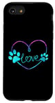 Coque pour iPhone SE (2020) / 7 / 8 Motif chiens violets et bleu sarcelle avec deux pattes