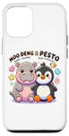 Coque pour iPhone 12/12 Pro Moo Deng Et Le Bébé Hippopotame Au Pesto Bébé Pingouin