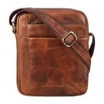 STILORD 'River' Sacoche Homme Cuir Petit Sac à Bandoulière pour iPad Sac Messager Pochette à l'Épaule Crossbody Bag en Cuir Véritable, Couleur:Kara - Cognac