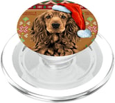 Enjoy Christmas New Year Present T-shirt, Xmas Santa Dog Fun PopSockets PopGrip pour MagSafe