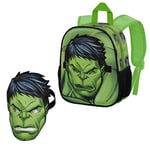 Marvel Hulk Green Strength-Sac à dos Masque, Vert