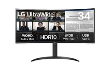 Ecran PC gaming LG UltraWide 34WR55QK-B 34" Incurvé 100 Hz WQHD