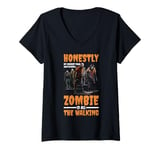 Womens My Biggest Fear About Becoming A Zombie Is The Walking ---- V-Neck T-Shirt