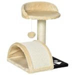 Beige Kattskrapstolpe med Lekbollar 46 cm