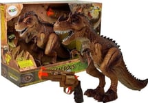 Lean Toys Flyttbara Dinosaurier Tyrannosaurus Ångpistol Ljud Ljus Gul