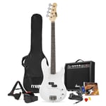 Full Size Electric Bass Guitar with 40W Amplifier, Accessories - Gig Kit White