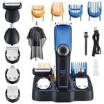 BarberBoss Beard Trimmer Men, Hair Clippers - Nose, Ear & Beard Grooming Set, Ceramic Blade, Waterproof, LED Display, Precision Dial, 39 Cutting Lengths, Rechargeable