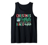 Christmas Lights Bunco Nights Xmas Tree Vintage Matching Tank Top