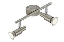 Briloner Leuchten 2907-022 A+, spot de plafond, lampe LED, projecteur, plafonnier, métal, 3 W, nickel mat, 27.5 x 8 x 12 cm