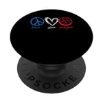 Peace Love Volleyball Joueurs Coeur Lovely Ball Sport Lovers PopSockets PopGrip Interchangeable