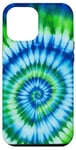 Coque pour iPhone 12 Pro Max Blue Green Psychedelic Swirl Retro Hippie Boho Vibes Retro