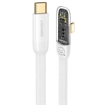 USAMS Vinklad USB-C till Lightning PD 20W Snabbladdning Iceflake Series-kabel 2m vit/vit SJ586USB02 (US-SJ586)