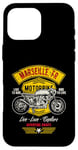 Coque pour iPhone 16 Pro Max Marseille France Rétro Moto