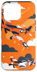 Coque pour iPhone 16 Pro Drapeau américain minimaliste orange tropical P-51 Mustang de la Seconde Guerre mondiale