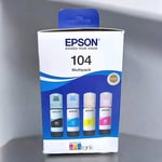 Genuine Epson EcoTank 104 Multipack Full Set - Black, Cyan, Magenta & Yellow