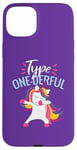 Coque pour iPhone 15 Plus TYPE ONE-DERFUL Type 1 Diabète Fun Dabbing Unicorn Meme