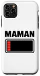 Coque pour iPhone 11 Pro Max drole Femme fatiguée, maman, faible charge de batterie