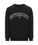 Givenchy Mens Embroidered Logo Crewneck Sweatshirt in Black Cotton - Size Large