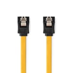 Nedis SATA kabel | 6 Gbps | SATA 7-Pin Hona | SATA 7-Pin Hona | Nickelplaterad | 0.50 m | Platt | PVC | Gul | Låda