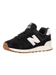 New Balance574 Suede Trainers - Black/White