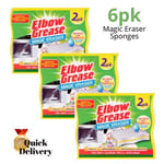 Elbow Grease Magic Eraser Sponge 6 Pack Removes Marks Stains Grease Crayon New