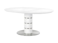 Table à manger extensible - 4 à 6 personnes - MDF et métal inoxydable - Blanc laqué - CUSCO